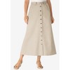 Woman Within Women's Plus Size Petite Perfect Cotton Button Front Skirt - image 4 of 4