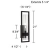 Possini Euro Design Reed 21" High Modern Wall Sconce Light Lamp Fixture Mount Bathroom Bedroom Bedside Hardwired Cordless Sand Black Glass Shade - 4 of 4