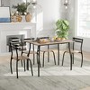 Costway 5PCS Dining Table Set 4 Chairs Wood & Metal Frame Space-saving Kitchen Furniture - 3 of 4