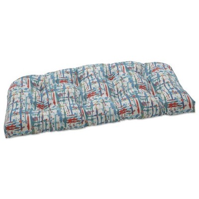 Outdoor/Indoor Loveseat Cushion Quiddt Americana Blue - Pillow Perfect