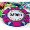Slickblue 25-Pack Monte Carlo 14g Poker Chips, Clay Composite, Holo Inlay, Casino Style Set, Multi-Color, $1-$10,000 - 2 of 3