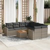 vidaXL Patio Sofa Set with Cushions Outdoor Furniture 9 Piece Poly Rattan - Gray - 2 of 4
