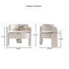 TOAOTBNBO Round Upholstered Barrel Arm Chair, Single Sofa Accent Chair with Wood Legs for Small Spaces Barrel Armchairs with Open Back, Beige - 3 of 4