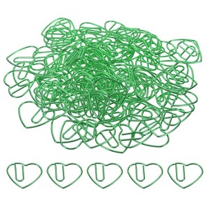 Unique Bargains Heart-Shaped Metal Prevent Tearing Pages Home Office Paper Clip 100 Pcs - 1 of 4