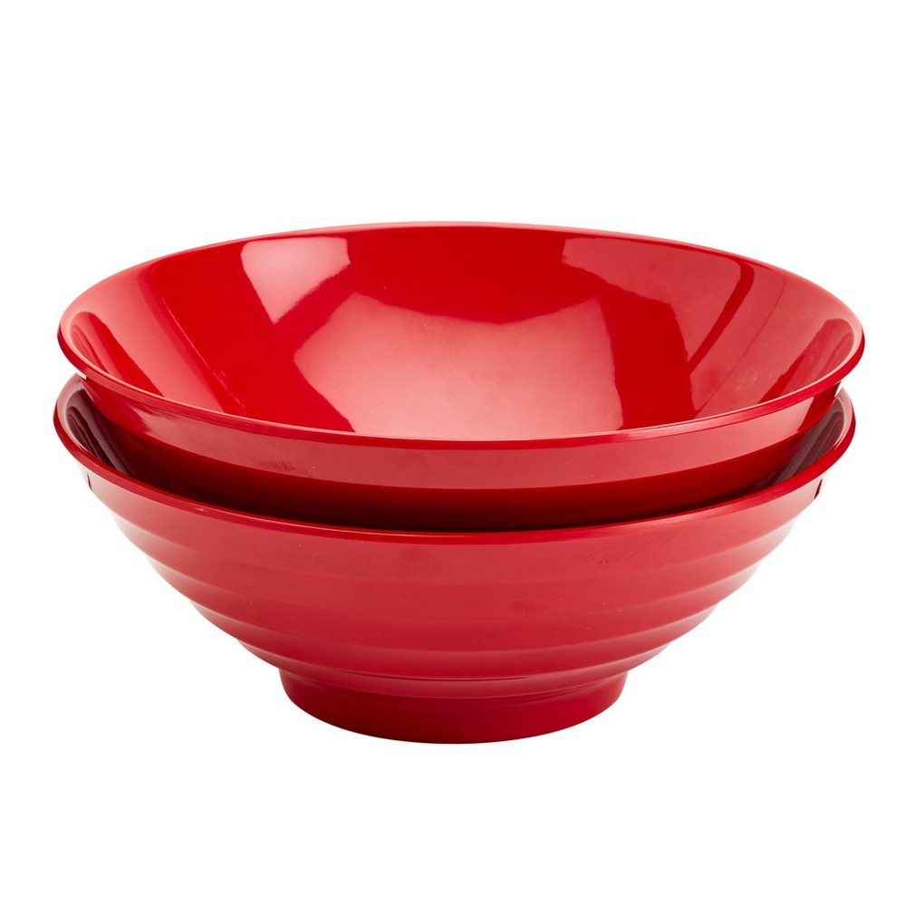 Infuse 2pc 8" Melamine Ramen Bowls Red