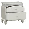 Gulches Pearl Beige Finish Nightstand 28 Inches High 2 Drawers Retro Leg Design - 3 of 4