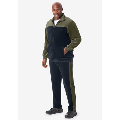 KingSize Colorblock Velour Tracksuit - 7XL, Steel Black — фото 5