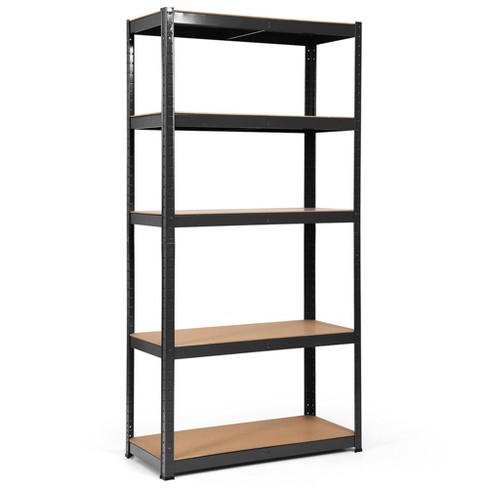 Basics 5-Shelf Adjustable, Heavy Duty Storage Shelving Unit (350 lbs  loading capacity per shelf), Steel Organizer Wire Rack, Black, 36 L x 14