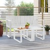 Tangkula Patio Loveseat 2-Person Bench w/ Curved Backrest Slatted Design for Backyard - 3 of 4