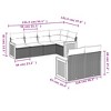 vidaXL Patio Sofa Set with Cushions Outdoor Furniture 7 Piece Poly Rattan - Black and Cream - 3 of 4