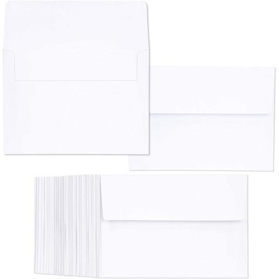 Juvale 100-Pack A7 Envelopes for 5x7 Greeting Cards & Invitation, Square Flap, Bright White, 5.25 x 7.25 inches