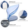 Chery Life Drain Soap Leaf-Shaped Dish, Bar Soap Holder Storage Rack, Drain Soap Box for Bathroom Kitchen Sink, Suction Cup Installation - 3 of 4
