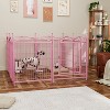 Akoasm 32 inch 8 Panels Heavy Duty Dog Fence Puppy Pen for Large Medium Small Dogs-Pink - 3 of 4