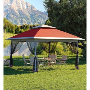 Jojoka 13x13FT Gazebo with Mosquito Net & Double Roof,Adjustable Height Canopy Tent with Waterproof and Ultraviolet Double Roof - 1 of 4