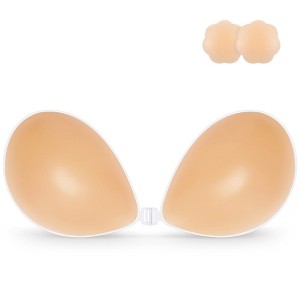 Niidor Adhesive Bra Strapless Sticky Invisible Push up Silicone Bra for Backless Dress with Nipple Covers - 1 of 4