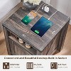 SinCiDo 18"Farmhouse Charging End Table, Wood Rustic Nightstand with Adjustable Storage Shelf, Sofa Side Table for Bedroom - 3 of 4