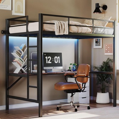 Hotraffy Loft Bed with Ladder & Desk