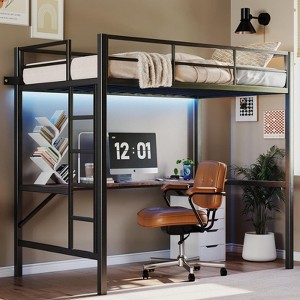 Hotraffy Loft Bed with Ladder & Desk - 1 of 4