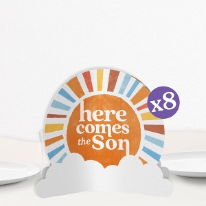 Big Dot of Happiness 3D Here Comes the Son Centerpiece Table Decorations, Freestanding Boy Boho Baby Shower Decor, Retro Party Centerpieces - 8 Count - 1 of 4