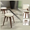 LeisureMod Wooden Dining Stool Leather Upholstery Pelya Collection - 2 of 4