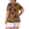 Agnes Orinda Women's Plus Size V Neck Ruffle Sleeve Floral Summer Casual Blouses - 4 of 4