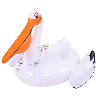 Pool Central 50" Inflatable Pelican Bird 1-Person Swimming Pool Float - White/Orange