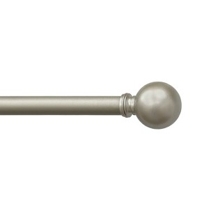 Lumi Home Furnishings 28"x48" Decorative Drapery Single Rod Set with Sphere finials Silver - 1 of 4