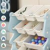 Kids Toy Storage Organizer with Bookshelf 2-Tier Kids Bookshelf and 12 Toy Bins Multi-Functional Toy Storage Shelf for Playroom, Kids Room Nursery - 4 of 4