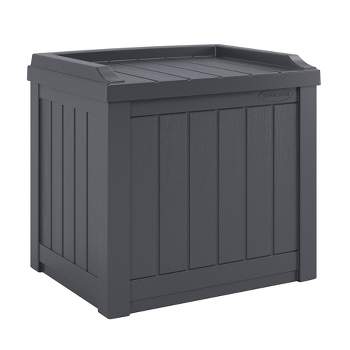 Suncast SS601 22 Gallon Outdoor Patio Small Deck Box w/ Storage Seat