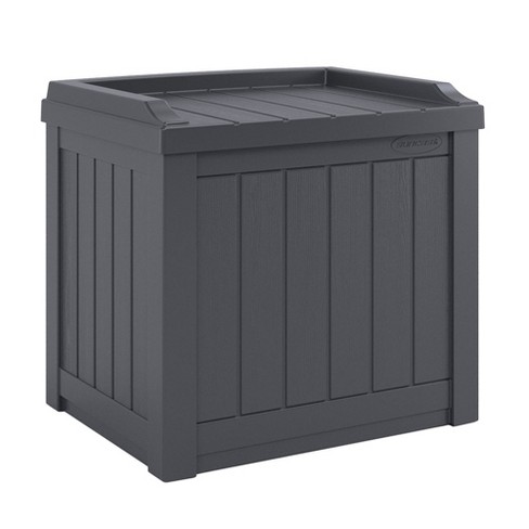 Suncast 22 Gallon Indoor/outdoor Backyard Patio Small Storage Deck Box With  Bench Seat And Reinforced Lid - Cyberspace Black : Target