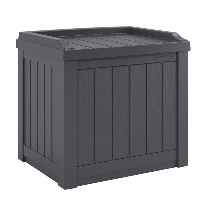 Suncast SS601 22 Gallon Outdoor Patio Small Deck Box w/ Storage Seat, 1 of 7