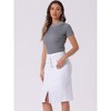 INSPIRE CHIC Women's High Waist Split Hem Casual Denim Pencil Skirt - 2 of 4