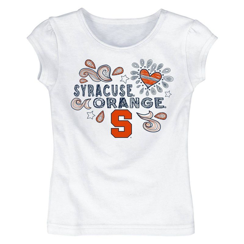 NCAA Syracuse Orange Toddler Girls&#39; White T-Shirt, 1 of 2