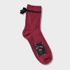 Girls' 2pk Velvet Bow Dressy Mid-Crew Socks - art class™ Berry Red - 2 of 3