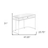 HomeRoots 47" White and Silver Wood and Metal Sled Computer Desk - 3 of 4
