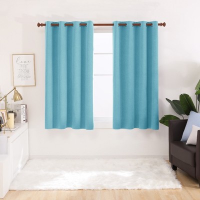 Deconovo 100% Blackout Faux Linen Curtains 2 Panels – Multiple Sizes