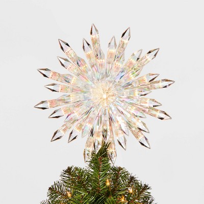 13.5in 37 LED Light Acrylic Starburst Tree Topper Iridescent - Wondershop™