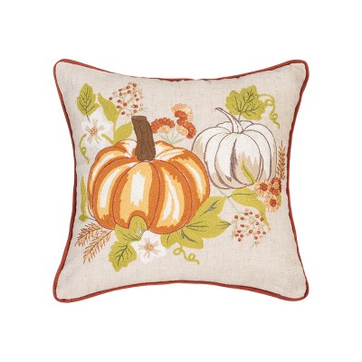 C&F Home Pumpkins 16" x 16" Thanksgiving Chainstitch Throw Pillow