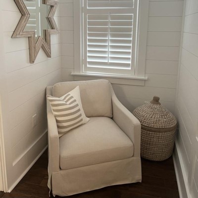Vivian Park Upholstered Swivel Chair Cream - Thresholdâ¢ Designed With Studio Mcgee : Target