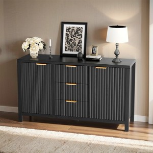 Gymojoy 47" Storage Cabinet Fluted Sideboard Buffet Cabinet with Storage w/ 2 Doors and 3 Drawers - 1 of 4