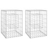 vidaXL Gabion Basket Posts 2 pcs 15.7"x15.7"x23.6" Iron - 2 of 4