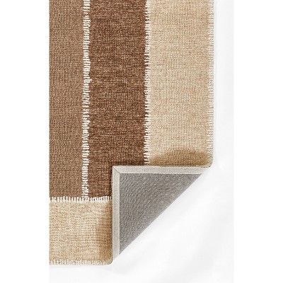 Beige and Brown Handmade Wool Tufted Rectangular Rug