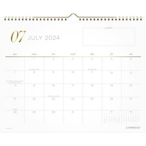 Cambridge 2024-25 Monthly 12"x14.875" Wall Calendar Lucid: Twin-Wire Binding, Acid-Free Paper, Adult Stationery - 1 of 4
