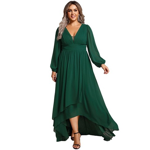 Ever pretty Fall Lantern Sleeve A Line High Low Bridesmaid Dresses Target