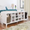 Prepac Entryway Shoe Storage Bench with 14 Shoe Cubbies White - image 4 of 4