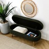 CAVINAS Bench for Bedroom with Cushion, Storage Stool Rubber Wood Legs, Bed Bench with Storage for Bedroom, Living Room, Green - 3 of 4