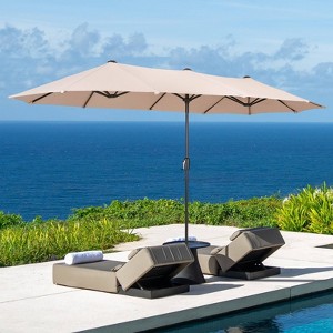 13' x 6.5' Rectangular Outdoor Patio Market Umbrella - Captiva Designs - 1 of 4
