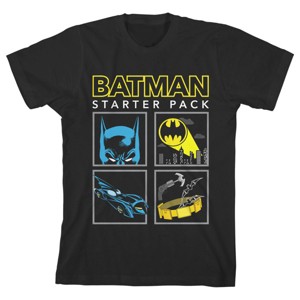 Batman Starter Pack Black T-shirt Toddler Boy to Youth Boy - 1 of 3