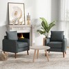 Tangkula 2PCS Modern Accent Chair Upholstered Mid-Century Armchair w/ Rubber Wood Legs - 4 of 4
