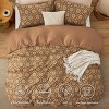 3 Pieces Reversible Striped Duvet Cover Set with Zipper Closure Bedding Set with 8 Corner Ties - 3 of 4